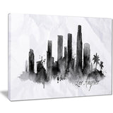 los angeles black silhouette cityscape painting canvas print PT7612