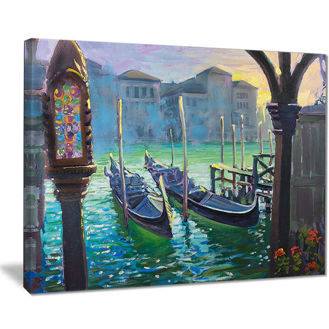 gondolas in venice landscape painting canvas print PT7628