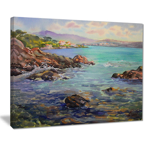 cote d'azur france landscape painting canvas print PT7630