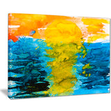 sea texture in yellow blue abstract painting canvas print PT7634