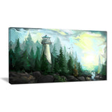 landscape with river and trees modern painting canvas print PT7635