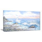 blue watercolor waters seascape canvas art print PT7636