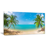 tropical beach with coconut trees landscape photo canvas print PT7657