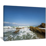 sea with white waves seascape photo canvas print PT7669