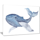 large watercolor whale animal painting canvas print PT7671