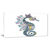 colorful seahorse watercolor animal painting canvas print PT7672