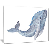large whale watercolor animal painting canvas print PT7675