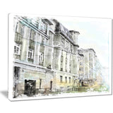 watercolor dark illustration cityscape painting canvas print PT7688