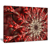 red symmetrical flowers pattern floral canvas art print PT7693