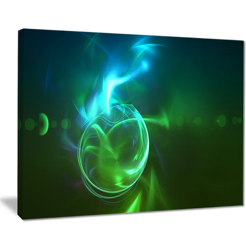 glowing green circles abstract digital art canvas print PT7716