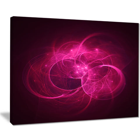 glowing magenta circles abstract digital art canvas print PT7717