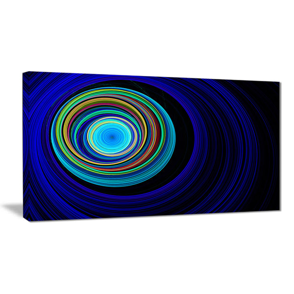 endless tunnel blue ripples abstract digital art canvas print PT7725