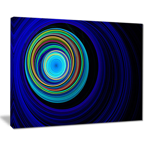 endless tunnel blue ripples abstract digital art canvas print PT7725