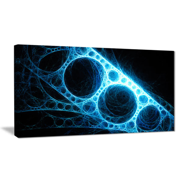 blue metal construction in black abstract digital art canvas print PT7744