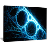 blue metal construction in black abstract digital art canvas print PT7744