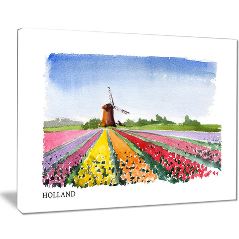 holland vector illustration cityscape painting canvas print PT7749