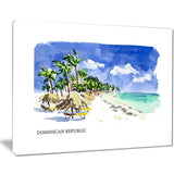 dominican republic vector illustration cityscape painting canvas print PT7750