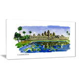 cambodia vector illustration cityscape painting canvas print PT7753