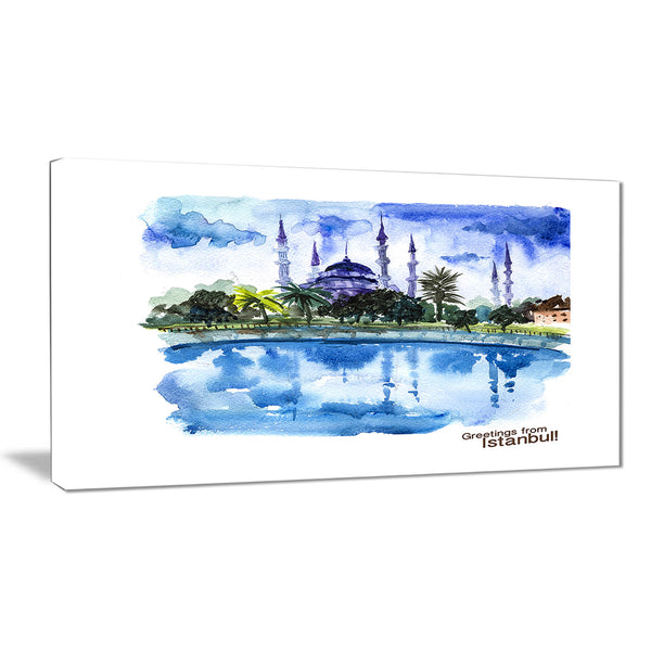 istanbul hand drawn illustration cityscape painting canvas print PT7754