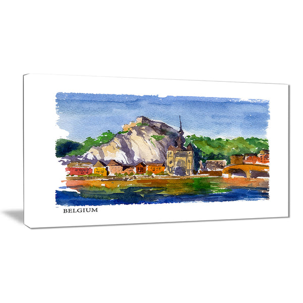 belgium vector illustration cityscape painting canvas print PT7758