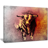 spanish bull tattoo sketch digital art canvas print PT7818