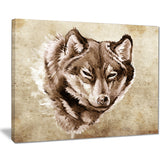 wolf head tattoo sketch digital art canvas print PT7819