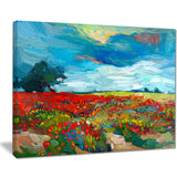colorful flower fields landscape painting canvas print PT7824