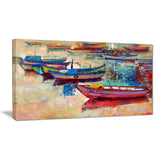 boats and ocean seascape painting canvas print PT7825