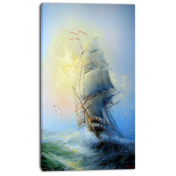 large sailing boat seascape painting canvas print PT7832