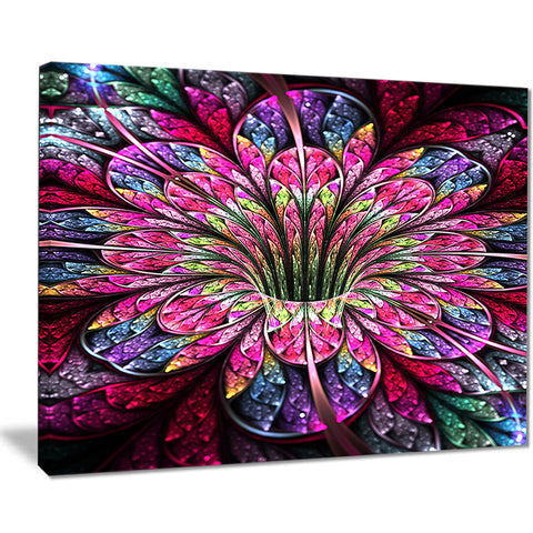 pink blue colorful flower floral digital art canvas print PT7857