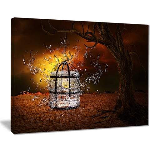 water locked cage abstract digital art canvas print PT7862