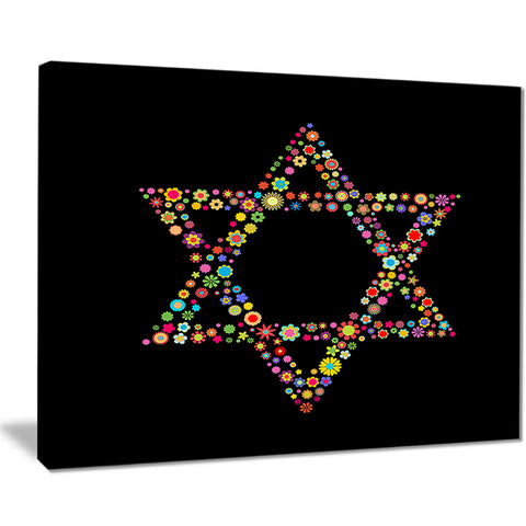 star of david shape modern digital art print on canvas PT7876