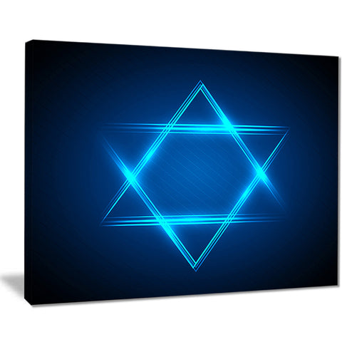 neon star of david modern digital artwork print PT7877