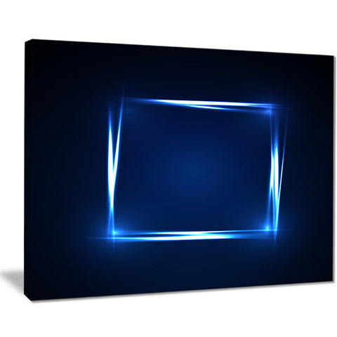 neon shape blue abstract digital art canvas print PT7879