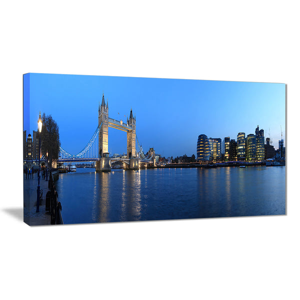 london tower bridge in blue cityscape photo canvas print PT7889