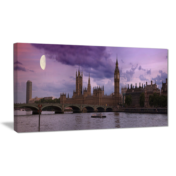 london with purple sky at sunset cityscape photo canvas print PT7891