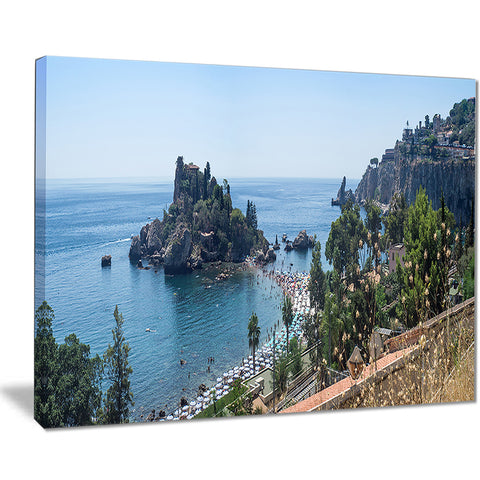 taormina island panoramic view landscape photo canvas print PT7894