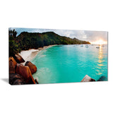 tropical beach with blue waters seascape photo canvas print PT7896
