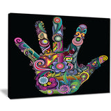 rainbow hand with multi colors abstract digital art canvas print PT7898