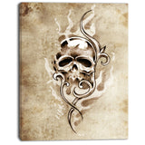 vintage style skull devil tattoo digital art canvas print PT7901