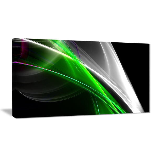 fractal lines green white abstract digital art canvas print PT7916