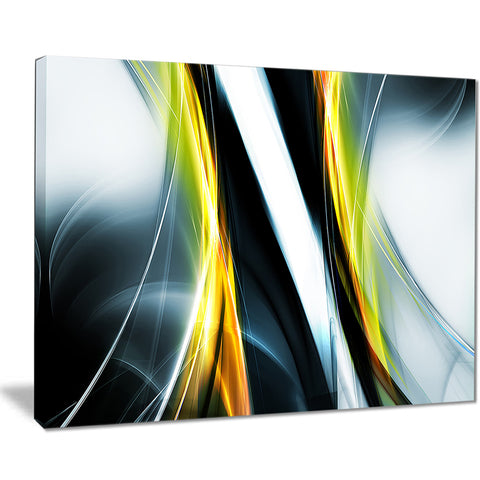 fractal lines yellow white abstract digital art canvas print PT7918