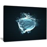 glowing blue 3d sphere abstract digital art canvas print PT7920