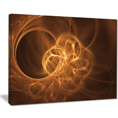 softly glowing circles golden abstract digital art canvas print PT7929