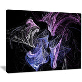billowing smoke blue purple abstract digital art canvas print PT7934