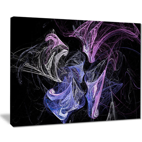 billowing smoke blue purple abstract digital art canvas print PT7934