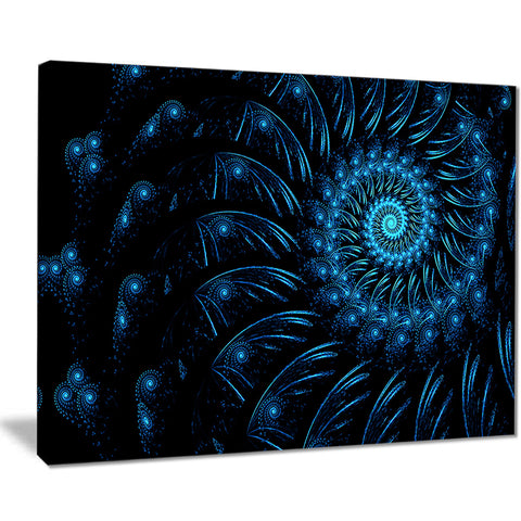 endless spiral snail blue abstract digital art canvas print PT7938