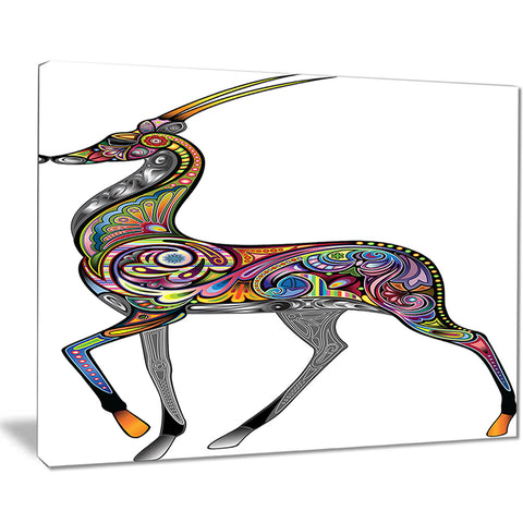 colorful antelope animal digital art canvas print PT7953