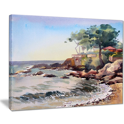 cote d azur france landscape painting canvas art print PT7961