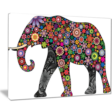 cheerful elephant animal digital art canvas print PT7981
